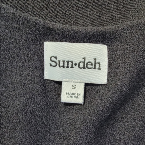 Aritzia Sundeh Sun Deh Black Dress Sleeveless Side Zip Deep V Neck Size S - Picture 8 of 12